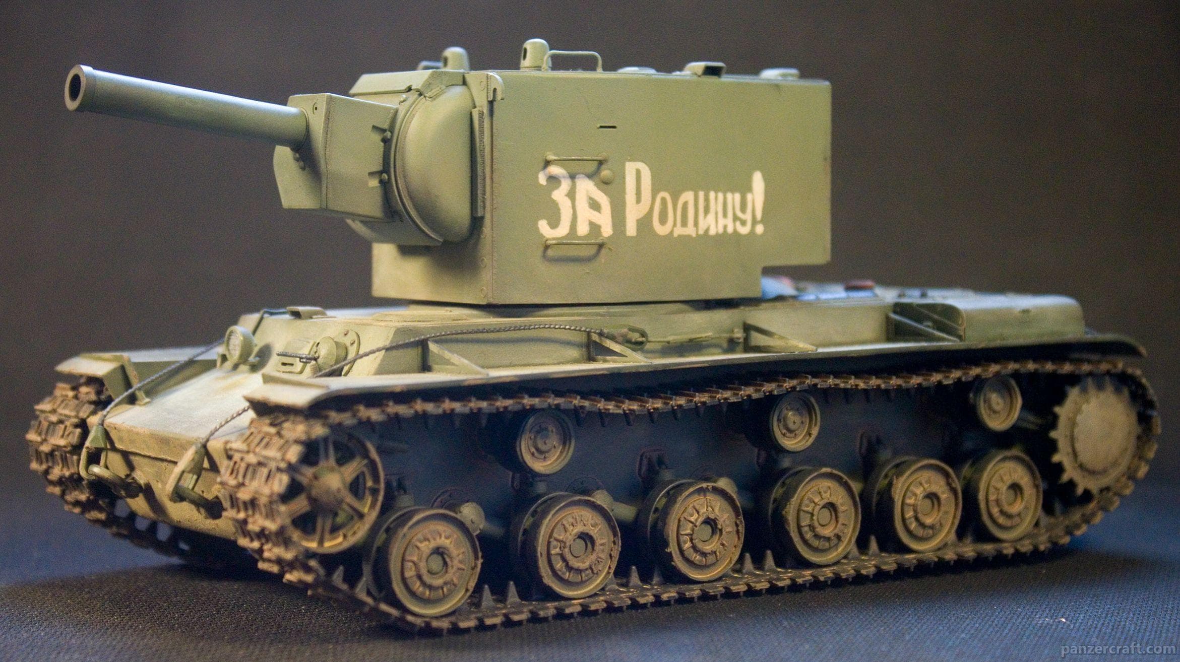 KV-2 - I messed up the water decal and opted to paint the letters by hand. Looks OK.